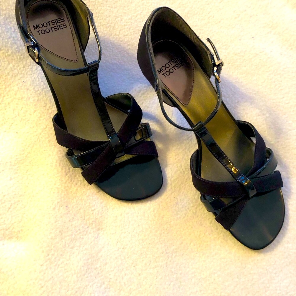 Navy Blue open toe heels